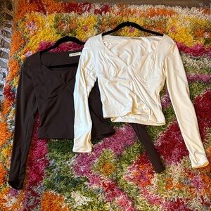 Urban Outfitters x Quincen Long Sleeve V Neck Top Bundle